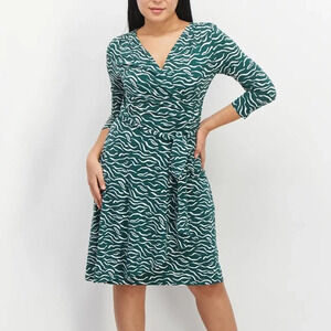 41Hawthorn Green & White Zebra Wrap Dress Size M
